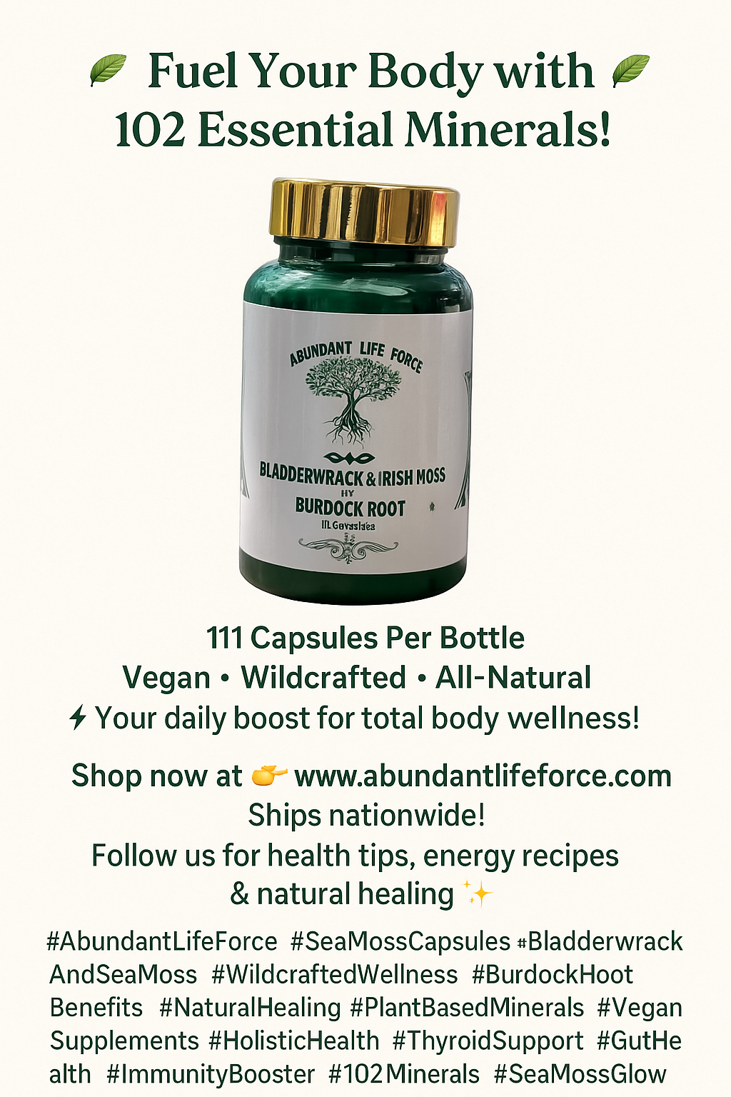 Bladderwrack, Irish Moss & Burdock Root Capsules