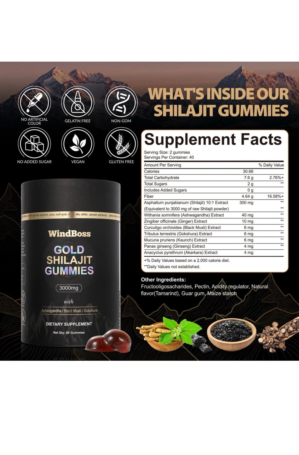 SHILAJIT GUMMIES | GOLD GRADE HIMALAYAN SHILAJIT WITH ASHWAGANDHA
