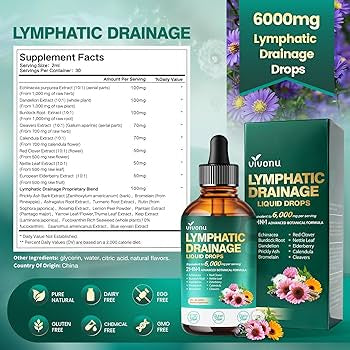 Lymphatic Drainage Liquid Drops 6000mg | Natural Detox & Immune Support Formula 🫡🌿