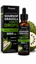 Premium Soursop (Graviola) Liquid Drops 2000mg | Fast Absorption Herbal Extract | Immune & Digestive Support | 2 fl oz