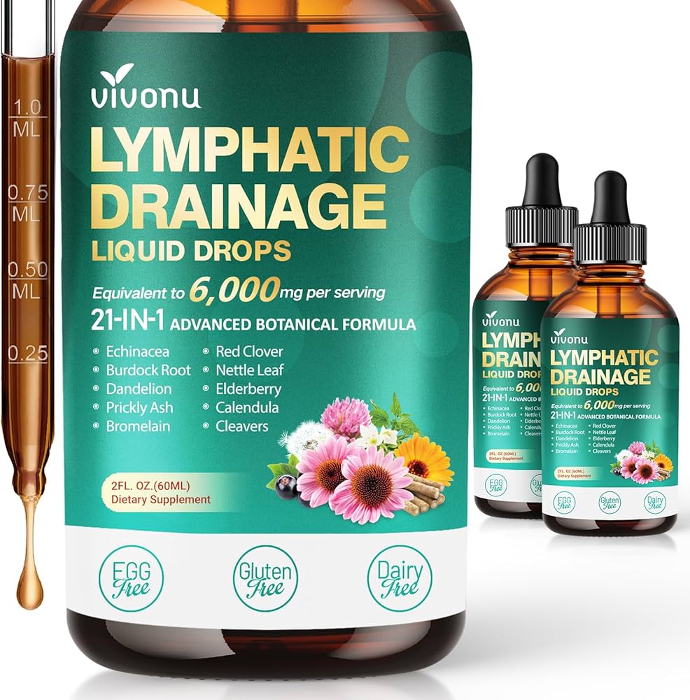 Lymphatic Drainage Liquid Drops 6000mg | Natural Detox & Immune Support Formula 🫡🌿