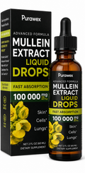 Premium Mullein Leaf Liquid Drops | Fast Absorption Herbal Extract | Respiratory & Lung Support | 2 fl oz (60mL)