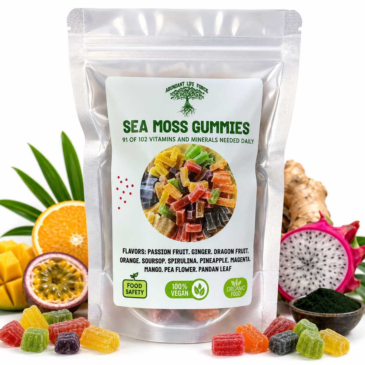 Abundant Life Force Wildcrafted Sea Moss Gummies | Daily Wellness Support